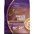Zignature Freeze Dried Venison Entree Dog Food front of bag. 