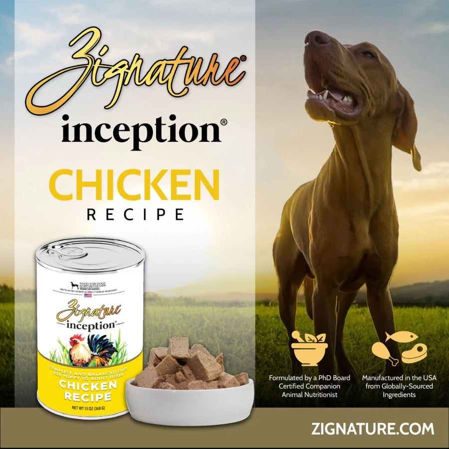Zignature Inception Chicken Recipe Wet Dog Food Can