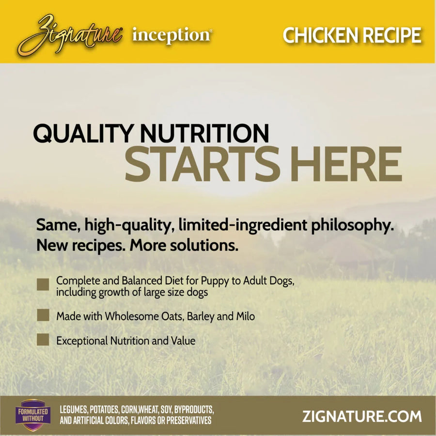 Zignature Inception Chicken Recipe Wet Dog Food Can