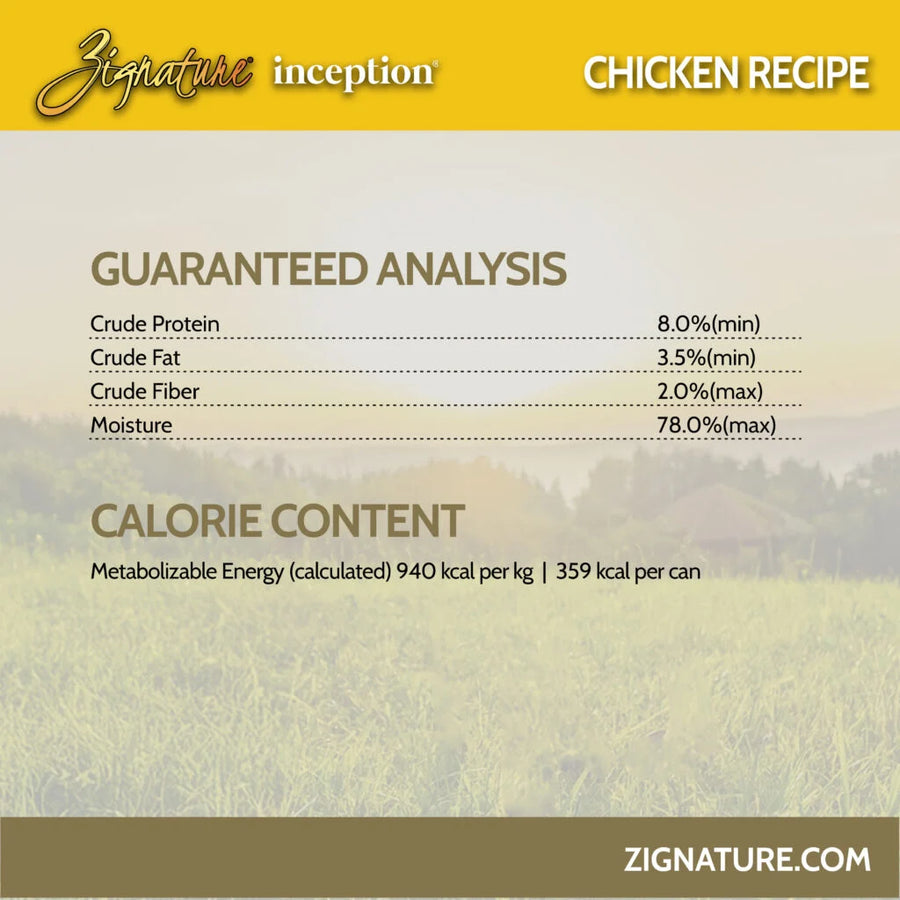 Zignature Inception Chicken Recipe Wet Dog Food Can