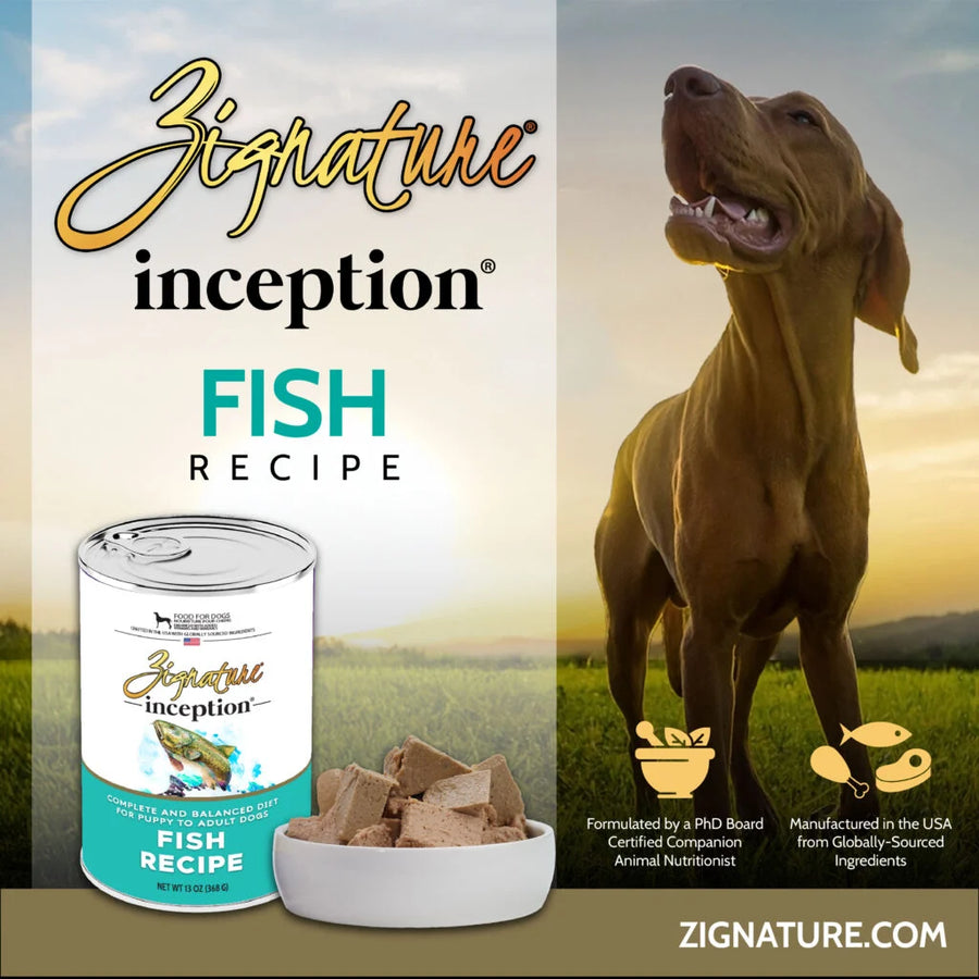 Zignature Inception Fish Recipe Wet Dog Food Can