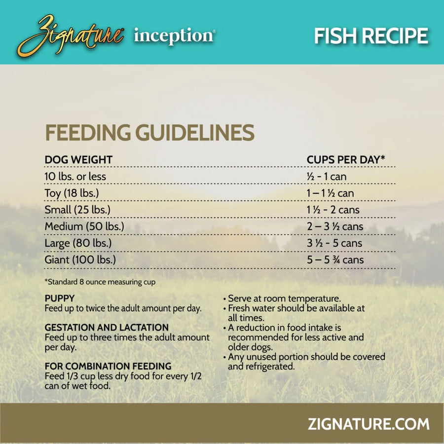 Zignature Inception Fish Recipe Wet Dog Food Can