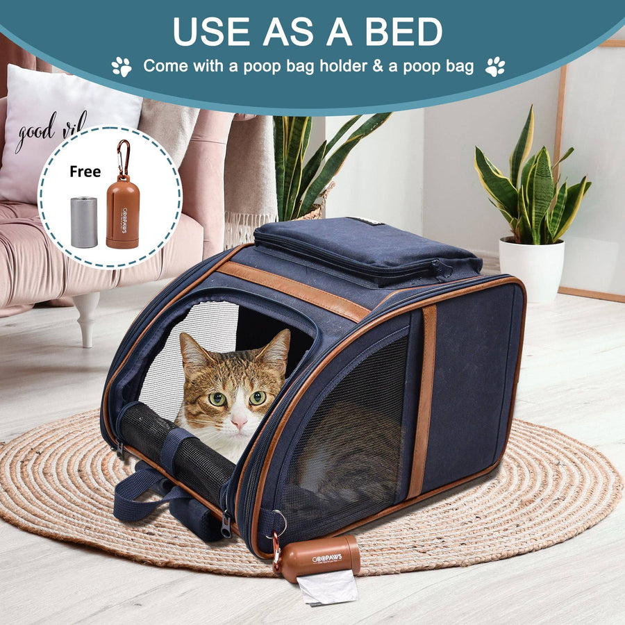 GooPaws Soft Sided Mesh Travel Carrier Backpack for Dogs and Cats