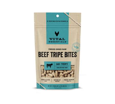 Vital Essentials Freeze-Dried Beef Tripe Bites Dog Treats