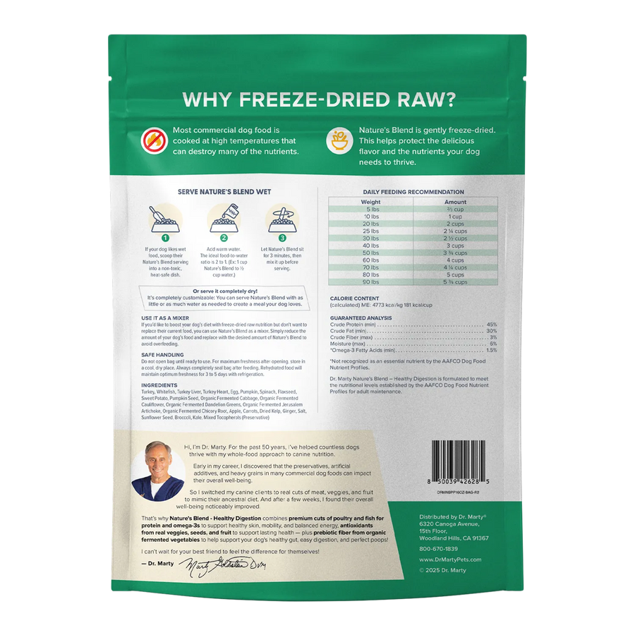 Dr. Marty Nature's Blend Healthy Digestion Freeze-Dried Dog Food
