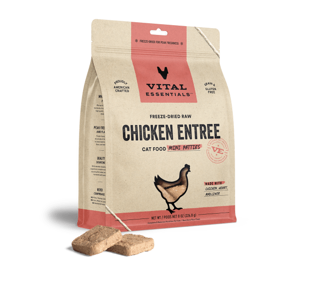 Vital Essentials Freeze-Dried Raw Chicken Entree Cat Food Mini Patties