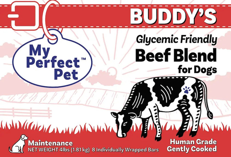 My Perfect Pet Buddy's Glycemic Friendly Beef Blend Frozen Dog Food Bars