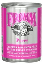 Fromm Puppy
Chicken & Salmon Pate Pate De Poulet Et Saumon
Food For Nourriture Pour Cheese