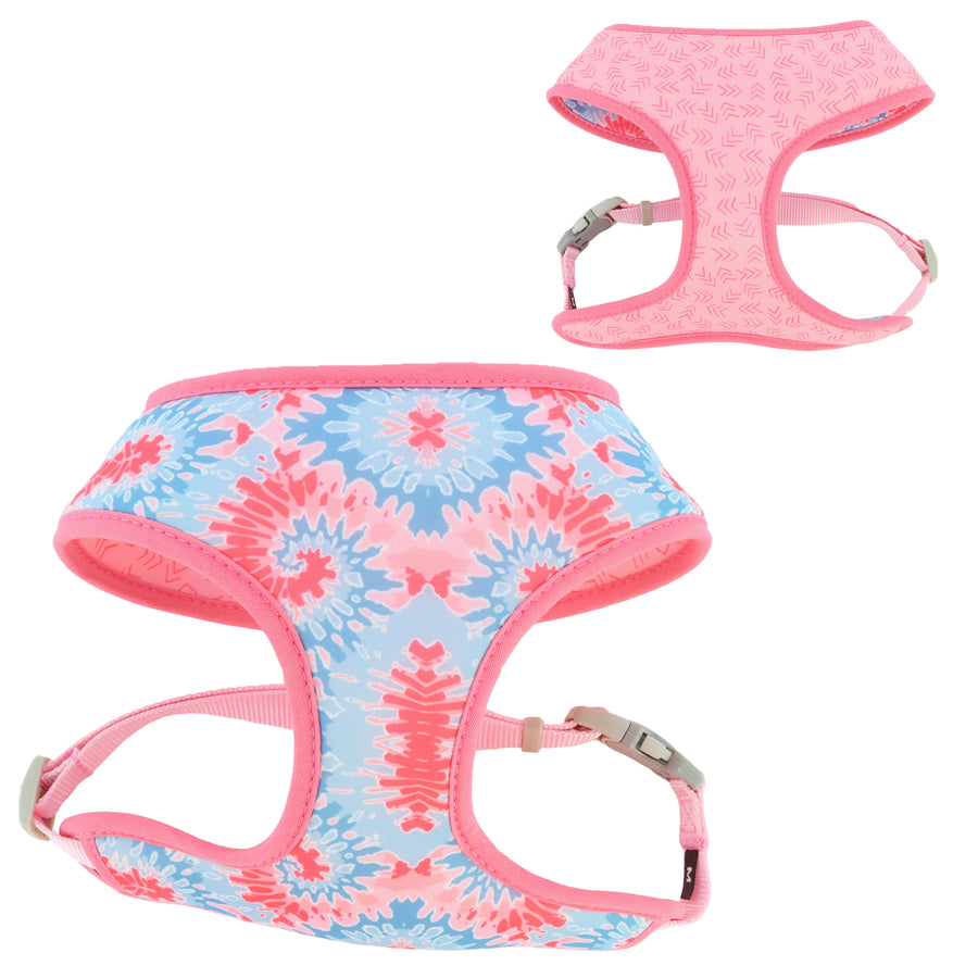 Coastal Pet Products Sublime Reversible Dog Harness, Pink Tie Dye with Pink Arrows