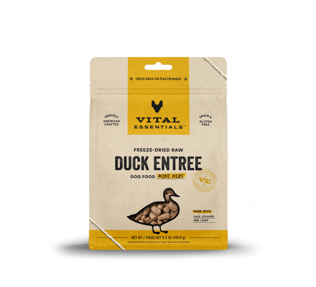 Vital Essentials Freeze-Dried Raw Duck Entree Dog Food Mini Nibs