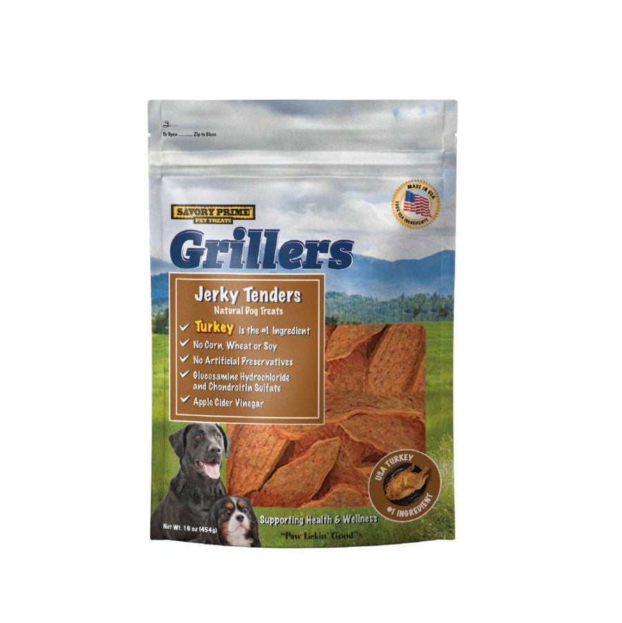 Savory Prime Grillers Jerky Turkey Tender Dog Treats