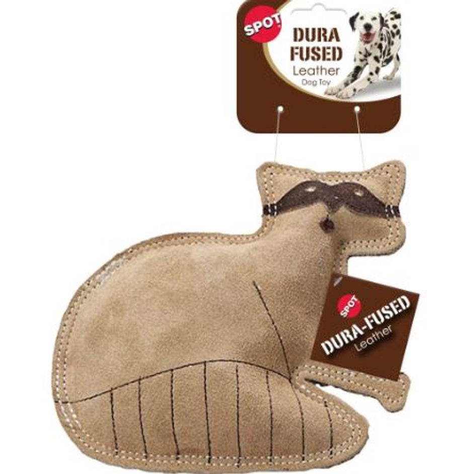 Spot Dura-Fused Leather & Jute Raccoon Dog Toy