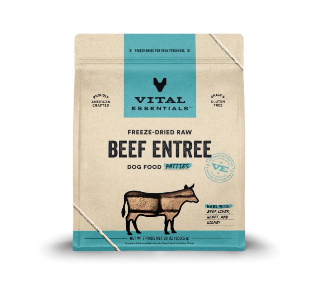 Vital Essentials Freeze-Dried Raw Beef Entree Dog Food Patties