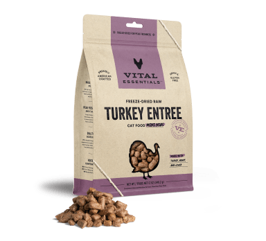 Vital Essentials Freeze-Dried Raw Turkey Entree Cat Food Mini Nibs