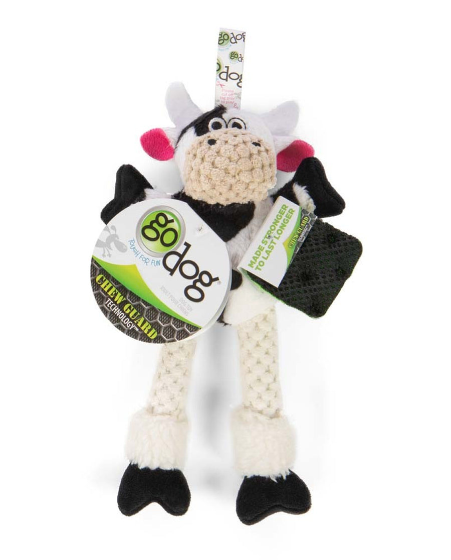 goDog Checkers Skinny Cow Dog Toy