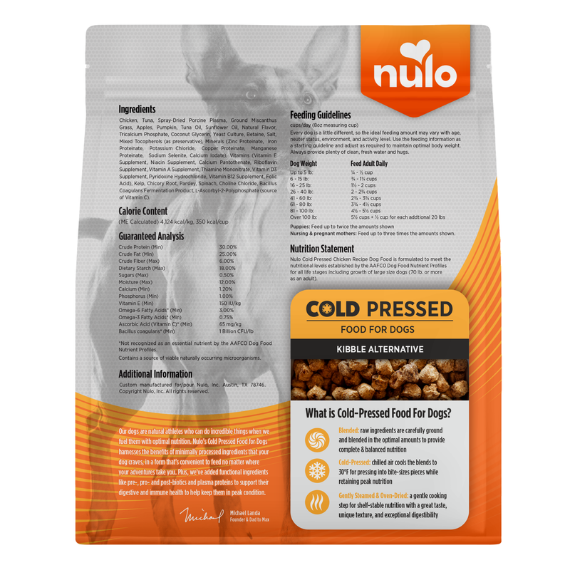 Nulo Cold Pressed Meals Chicken Formula Dog Food
