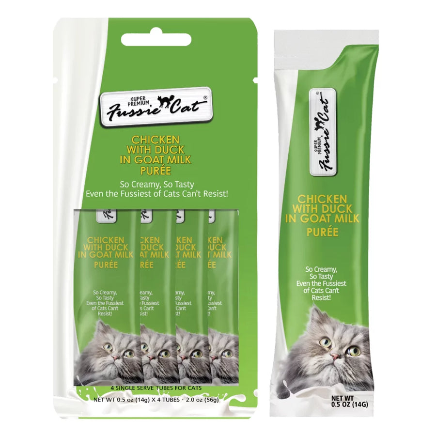 Fussie Cat Puree Chicken & Duck in Goat Milk Puree Cat Treat
