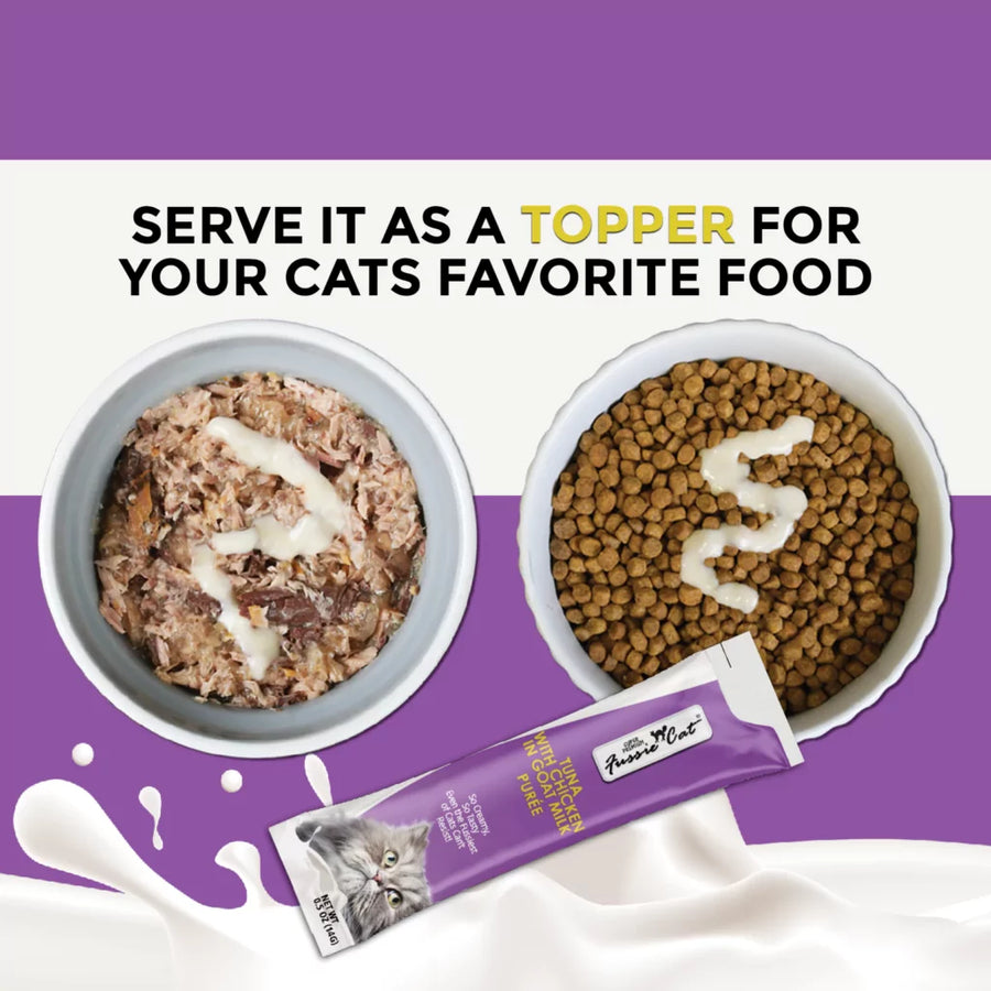 Fussie Cat Puree Tuna & Chicken in Goat Milk Puree Cat Treat