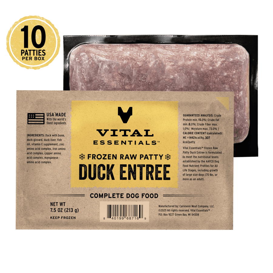Vital Essentials Frozen Raw Duck Entree Patties Dog Food