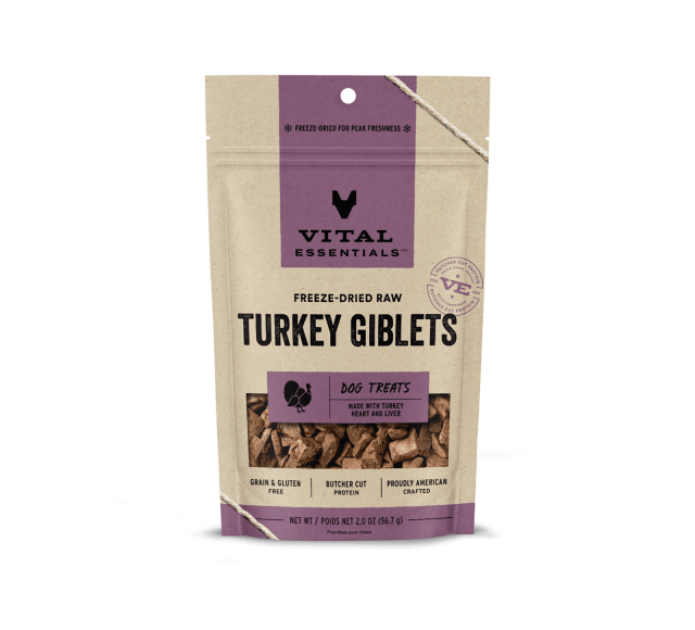 Vital Essentials Freeze-Dried Raw Turkey Giblets Dog Treats