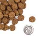 A size for every dog. Kibble approximately 2/3rds size of a dime.