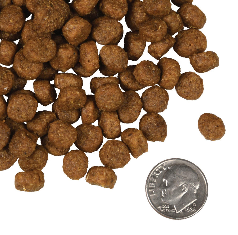A size for every dog. Kibble approximately 2/3rds size of a dime.