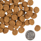 A size for every dog. Kibble approximately 2/3rds size of a dime.