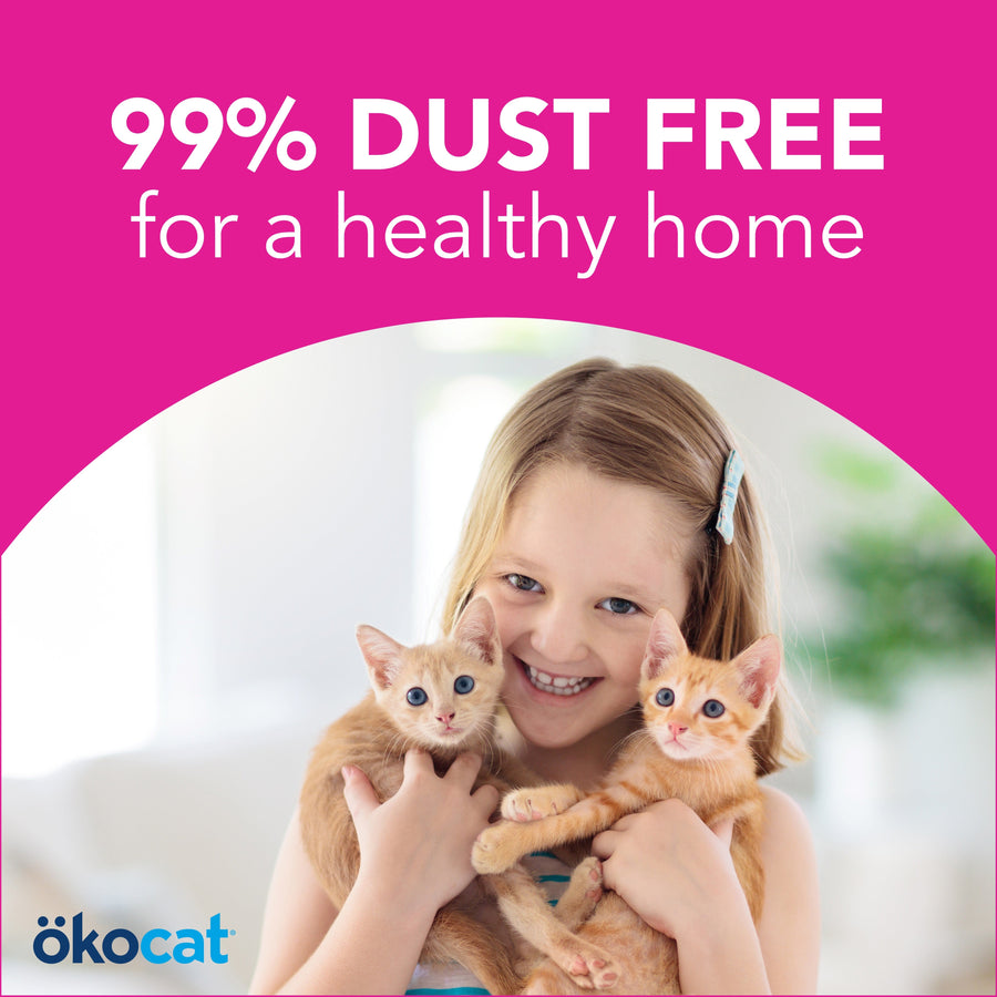 99% Dust Free for a healthy home with ökocat® Super Soft Clumping Wood Cat Litter