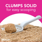 ökocat® Super Soft Clumping Wood Cat Litter clumps solid for easy scooping