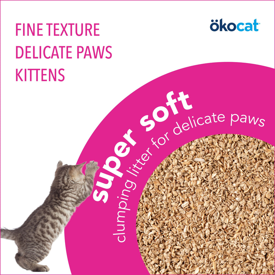 ökocat® Super Soft Clumping Wood Cat Litter has Fine Texture, delicate paws especially for Kittens