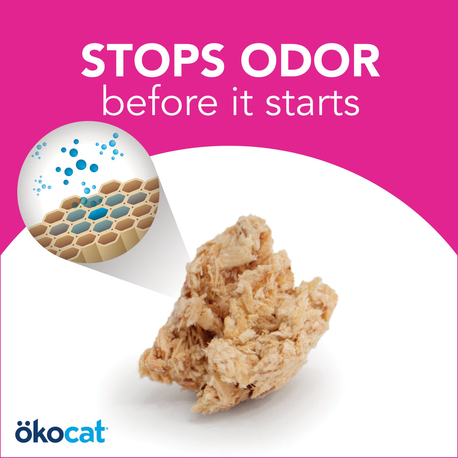 ökocat® Super Soft Clumping Wood Cat Litter Stops Odor before it starts