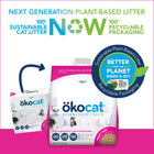 Next Generation Plant-Based Litter, 100% Sustainable and Recyclable packaging of ökocat® Super Soft Clumping Wood Cat Litter 