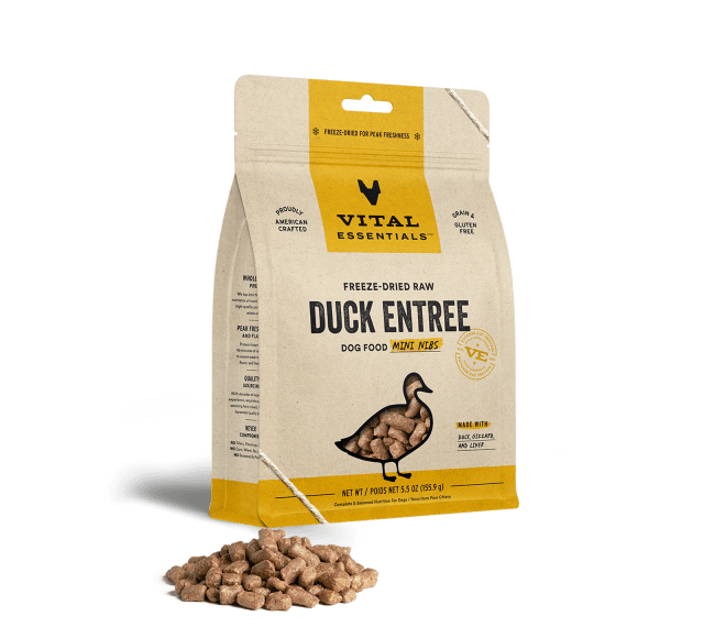 Vital Essentials Freeze-Dried Raw Duck Entree Dog Food Mini Nibs