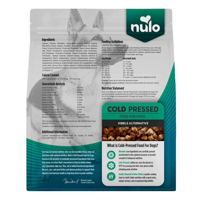Nulo Cold Pressed Meals Salmon Formula Dog Food