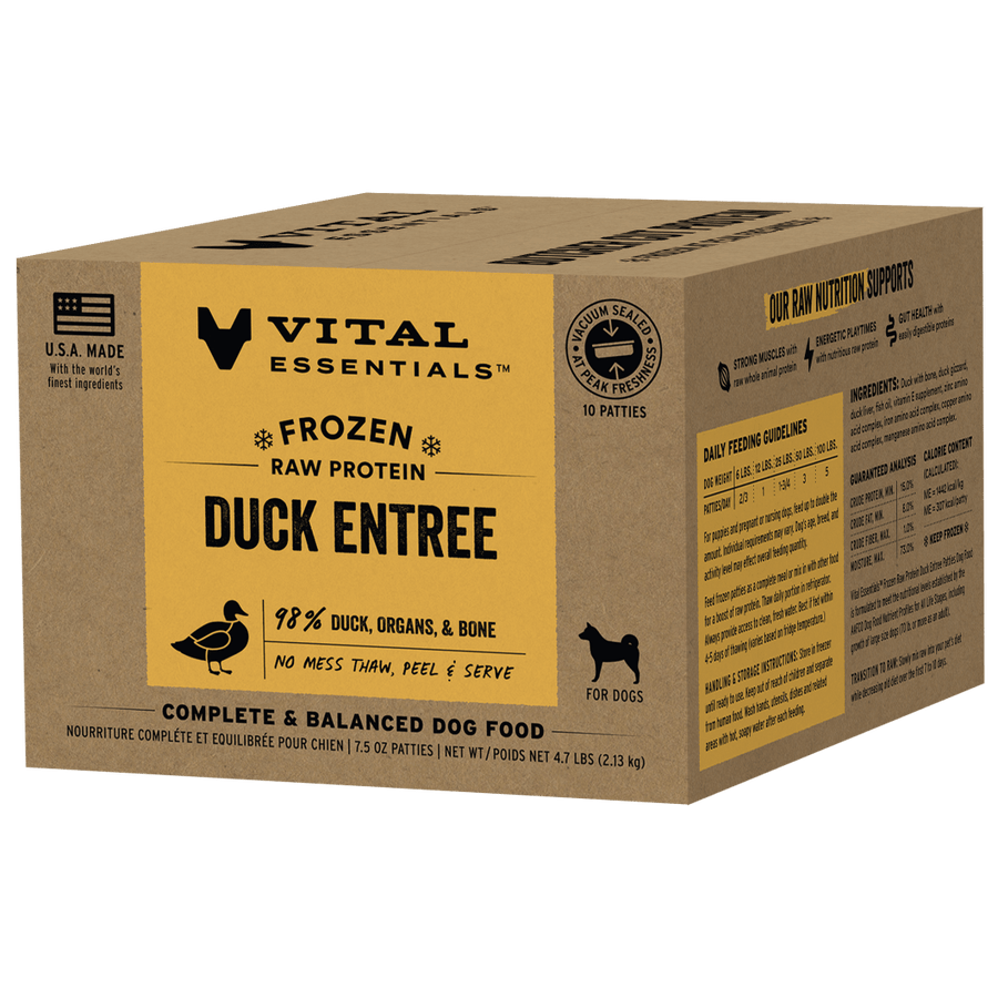 Vital Essentials Frozen Raw Duck Entree Patties Dog Food