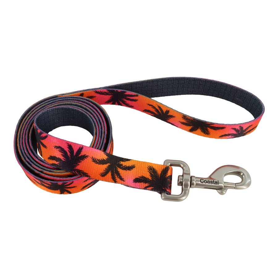 Sublime Dog Leash, Sunset Palms with Black Grid 6 Foot