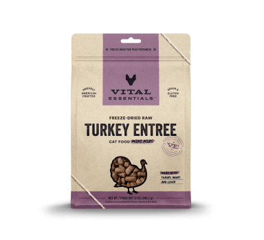 Vital Essentials Freeze-Dried Raw Turkey Entree Cat Food Mini Nibs