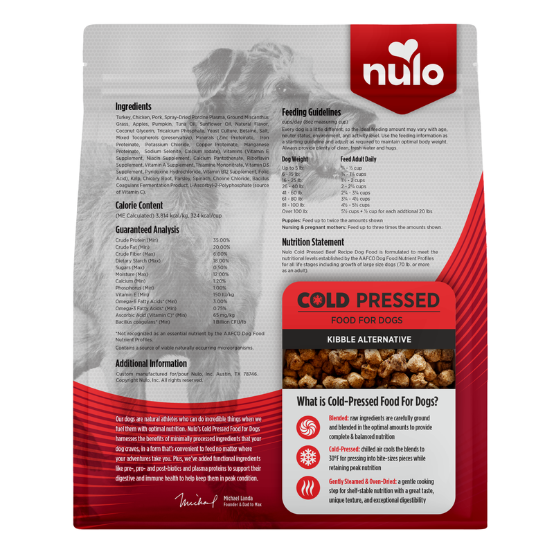 Nulo Cold Pressed Meals Turkey Formula Dog Food