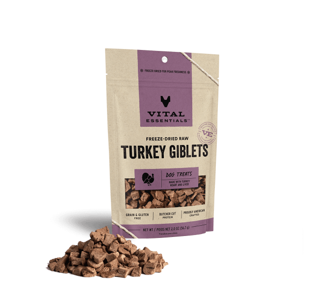 Vital Essentials Freeze-Dried Raw Turkey Giblets Dog Treats