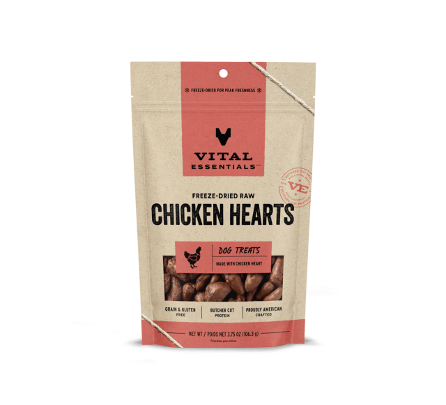 Vital Essentials Freeze-Dried Chicken Hearts Dog Treats