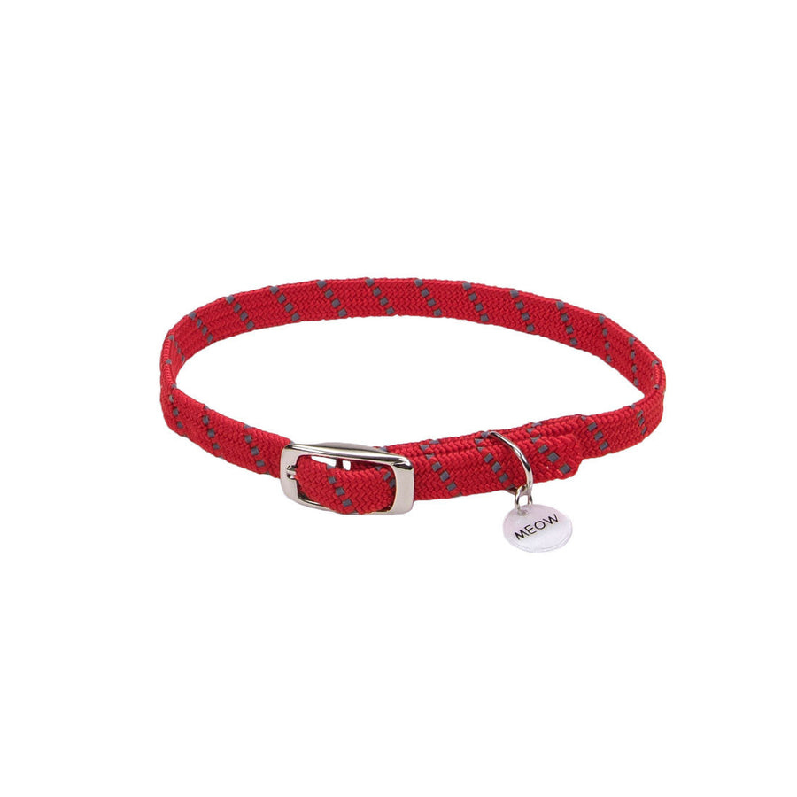 Coastal ElastaCat Reflective Stretch Cat Collar, Red