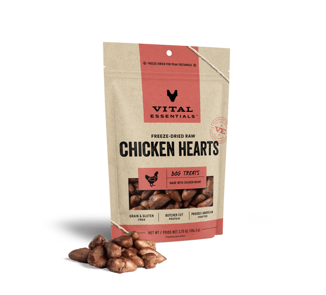 Vital Essentials Freeze-Dried Chicken Hearts Dog Treats