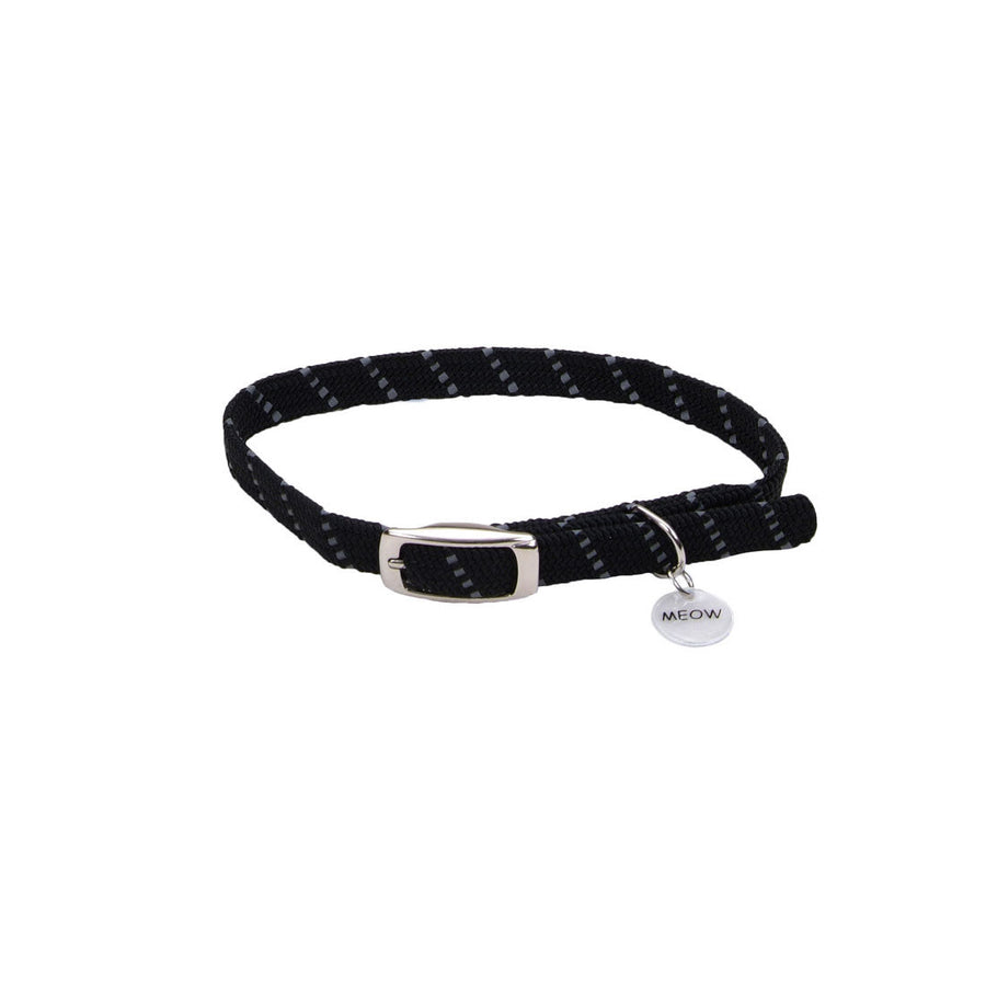 Coastal ElastaCat Reflective Stretch Cat Collar, Black