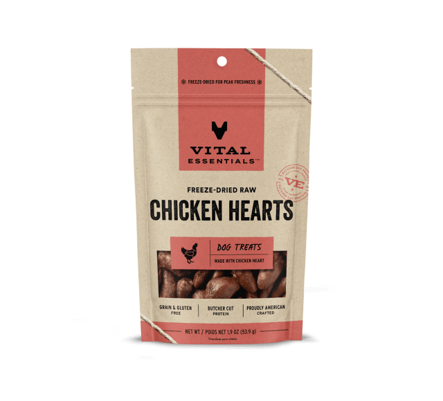 Vital Essentials Freeze-Dried Chicken Hearts Dog Treats