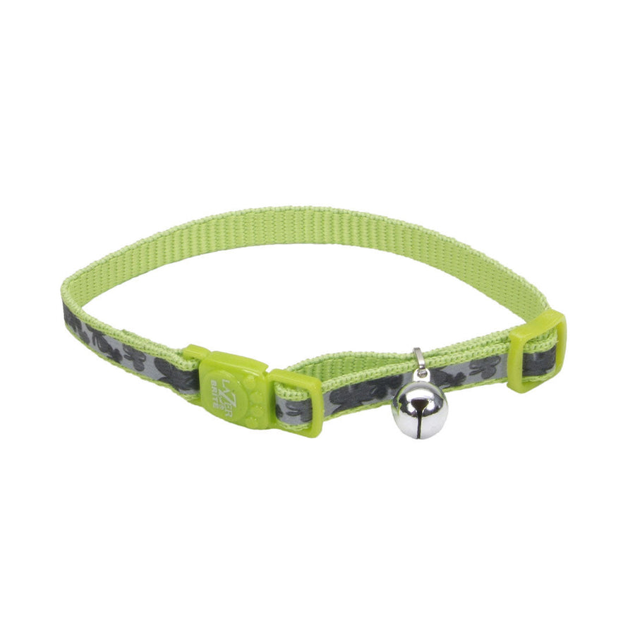 Coastal Lazer Brite Reflective Breakaway Cat Collar, Green Shamrocks