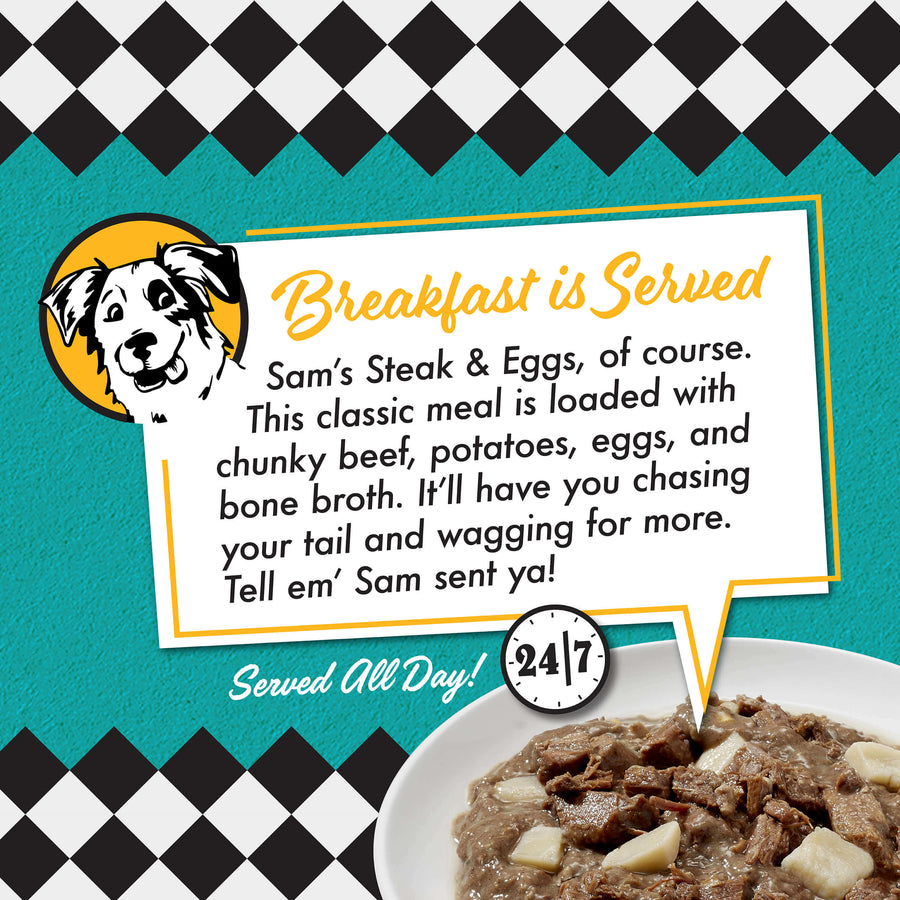 Fromm Diner Breakfast Sam’s Steak & Eggs Beef & Egg Recipe Canned Dog Food