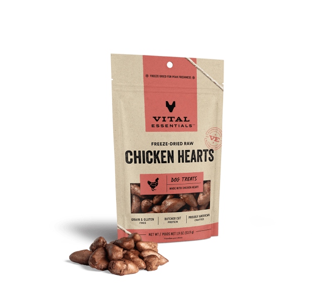 Vital Essentials Freeze-Dried Chicken Hearts Dog Treats