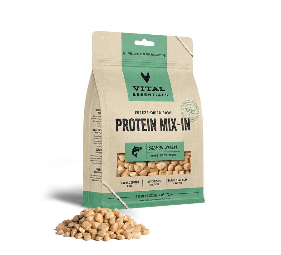 Vital Essentials Freeze-Dried Raw Protein Mix-In Salmon Recipe Topper for Dogs