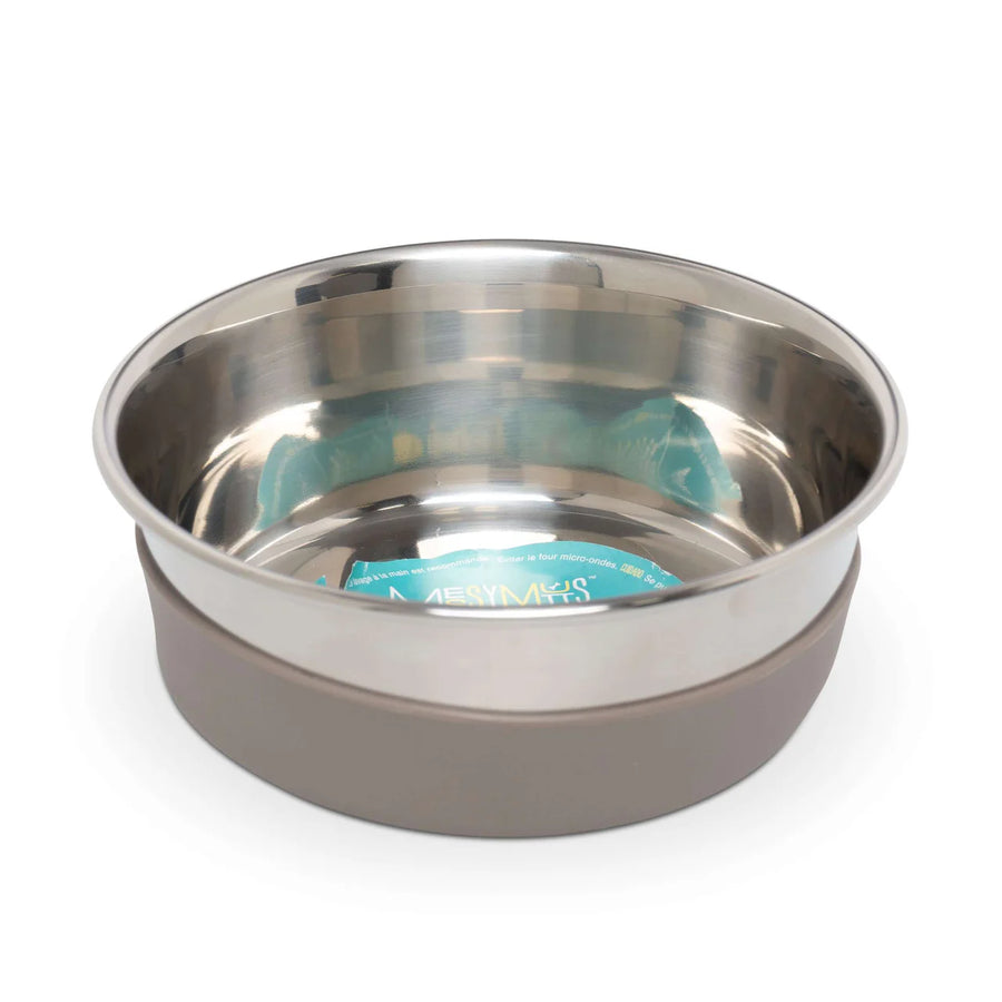 Messy Mutts Heavy Gauge Stainless Steel with Non-Slip Removable Silicone Base Dog Bowl