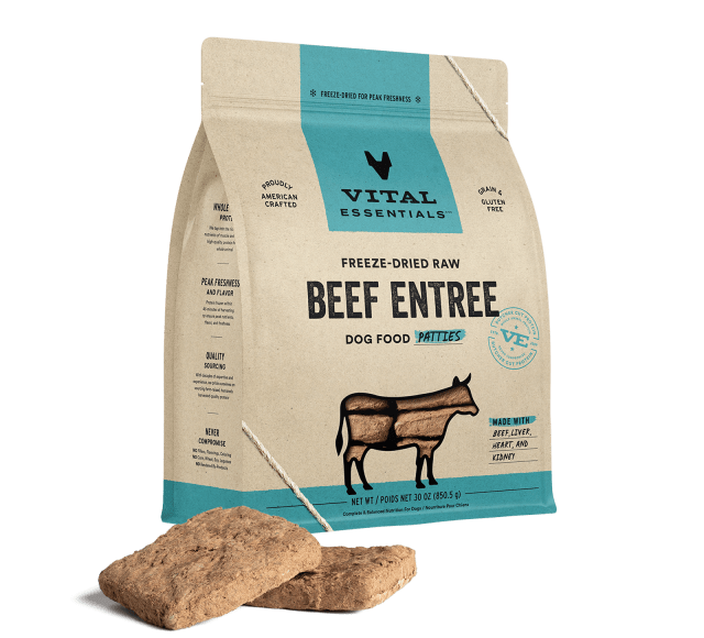 Vital Essentials Freeze-Dried Raw Beef Entree Dog Food Patties